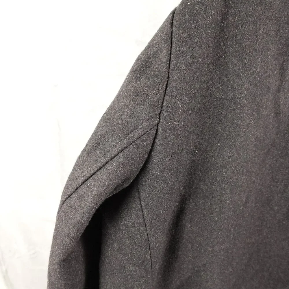 Calvin Klein Coat Mens 2XL Gray Wool Blend Zip Front Quilted Lined Winter